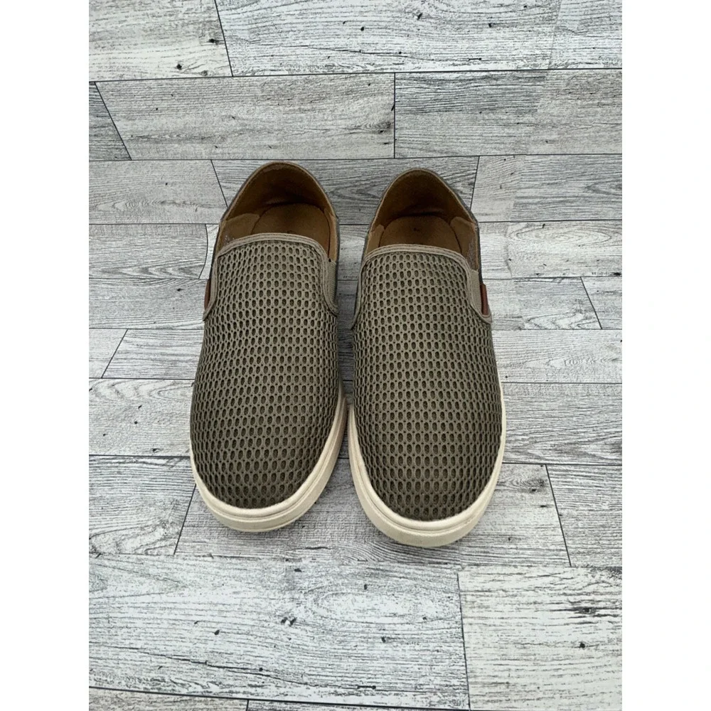 Olukai Pehuea Mesh Slip On Sneakers Olive Green Womens Size 6.5‎